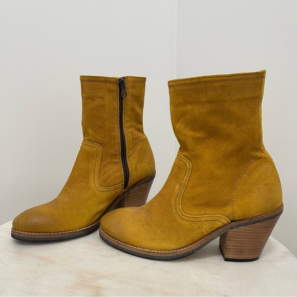 Miss L Fire Jane Mustard Boots Size EU 38 US 7.5 - Picture 4 of 12